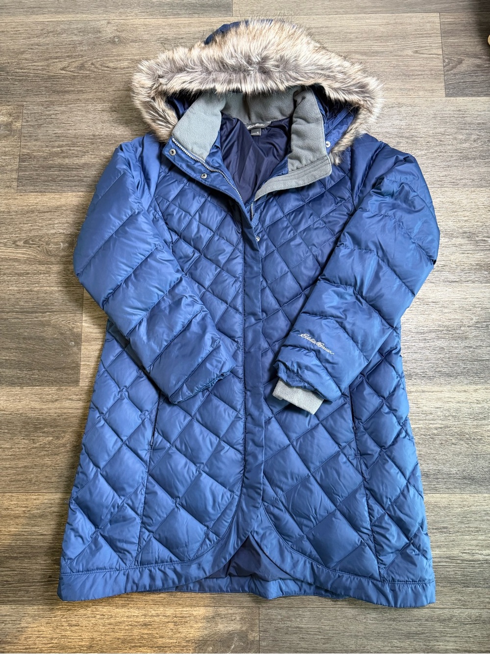 Eddie Bauer Quilted Hooded Puffer with Faux-Fur